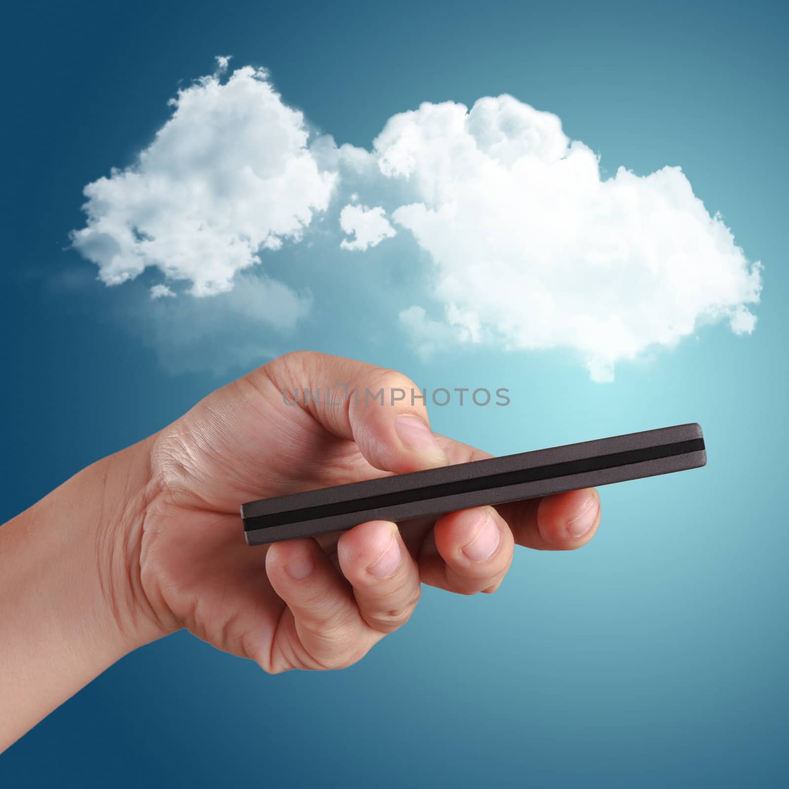 Cloud computing concept with copy space