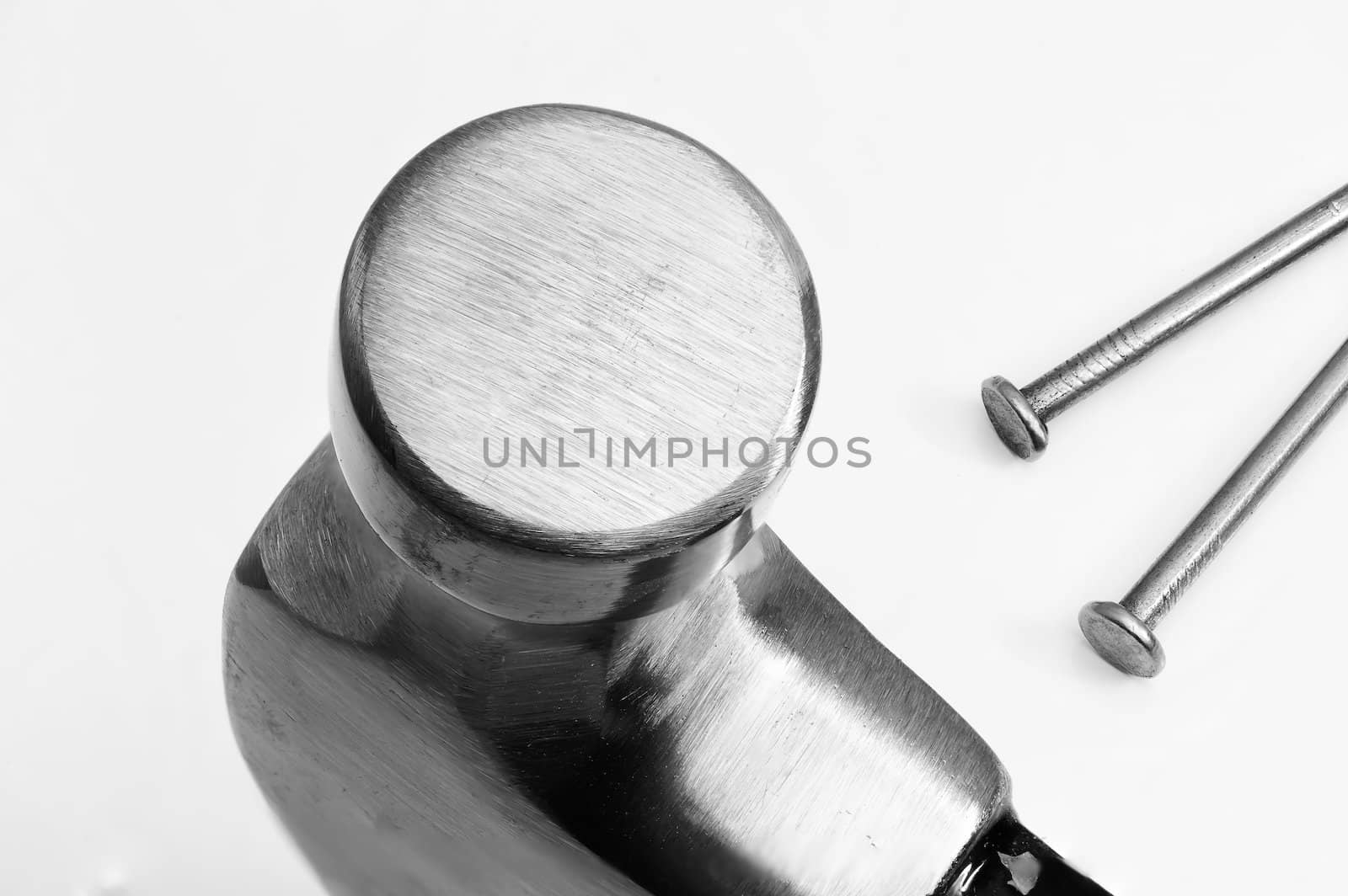 Nails and Hammer up Close by wolterk