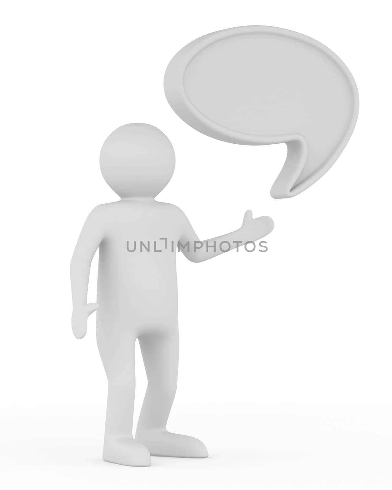 talk balloon on white background. Isolated 3D image