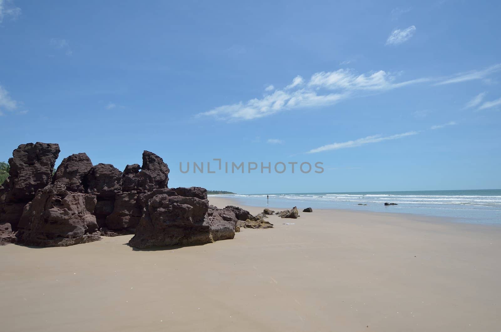 rocks on the beach on the Atlantic ocean in Senegal
