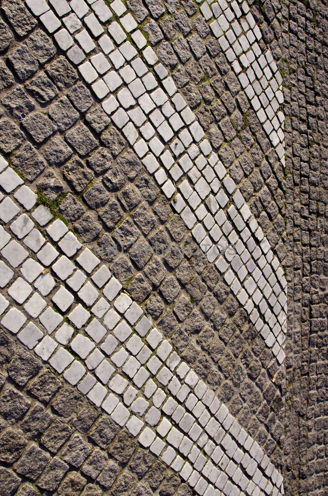 Path paved small stone architecture backdrop floor by sauletas