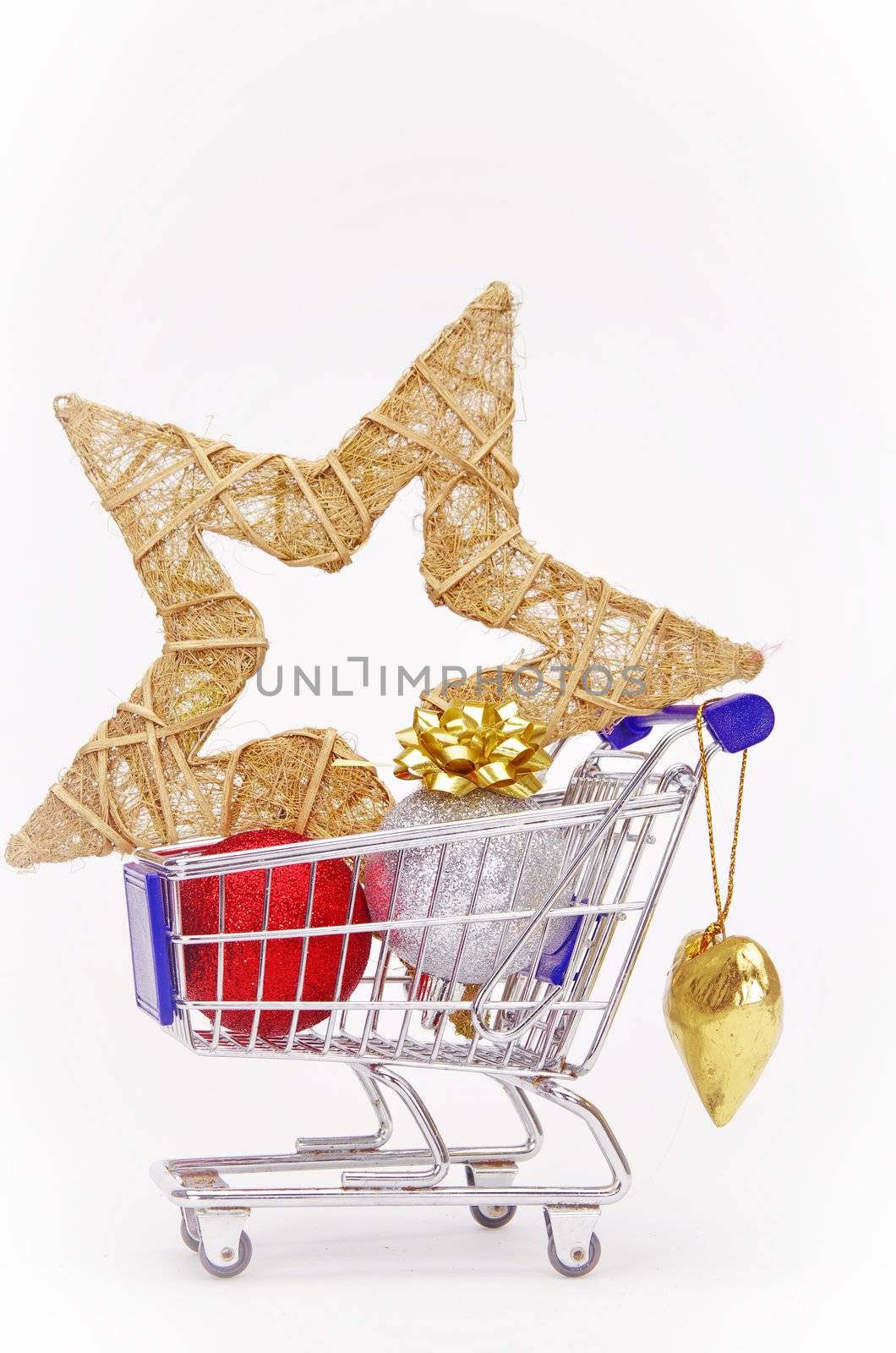 Christmas xmas shopping isolated on white background