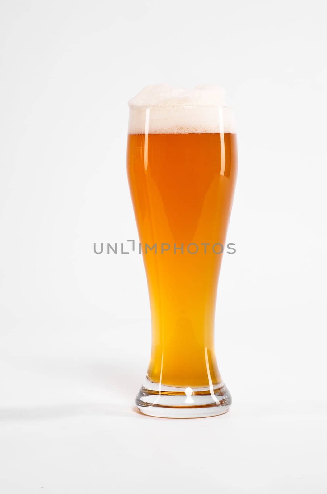 bavarian wheat beer isolated on white background