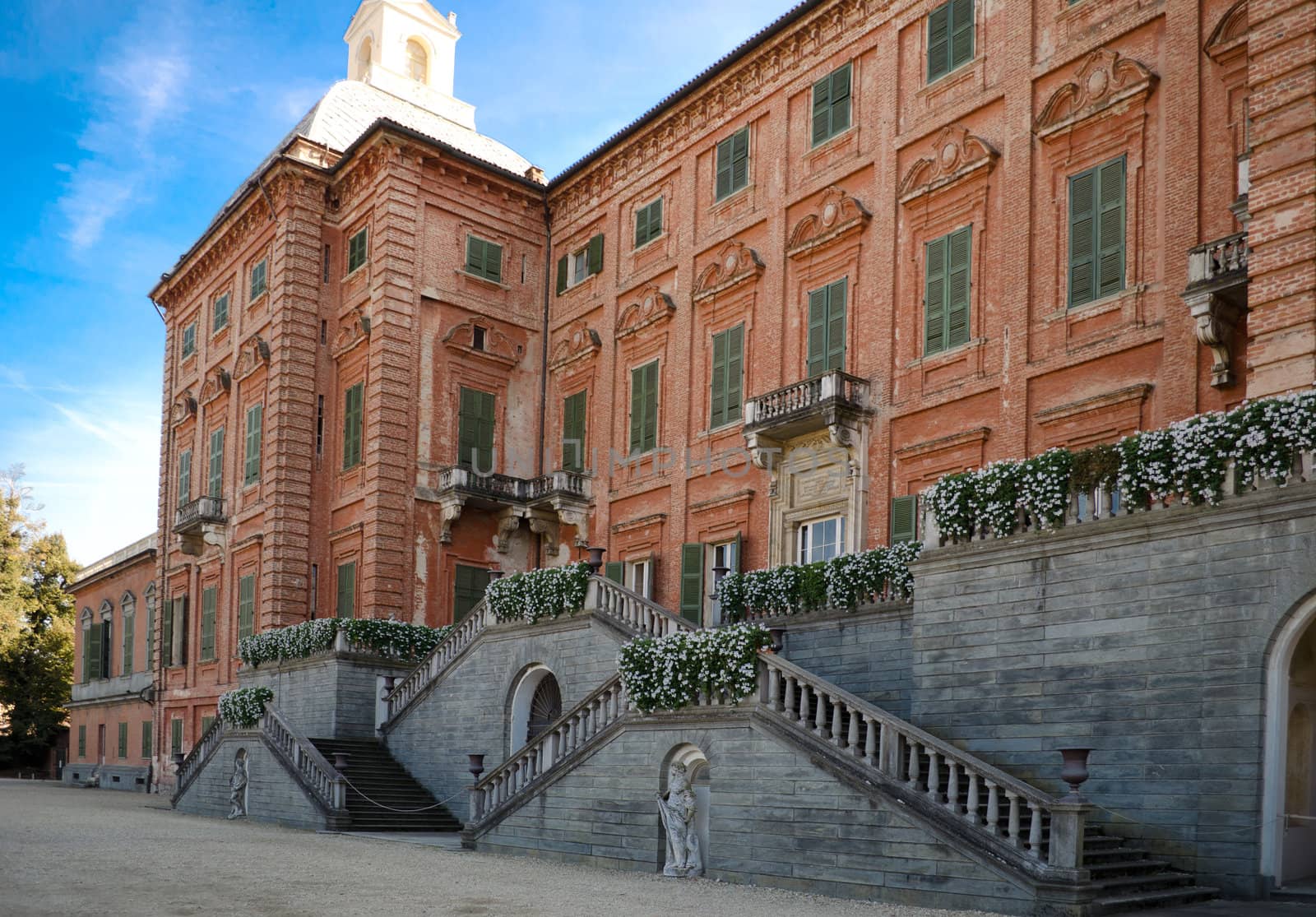 North side of Racconigi palace near Turin, Italy.