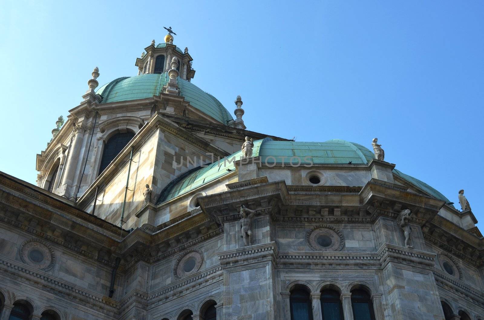 Detail of the Cathedral in Como, Italy, in a sunny day