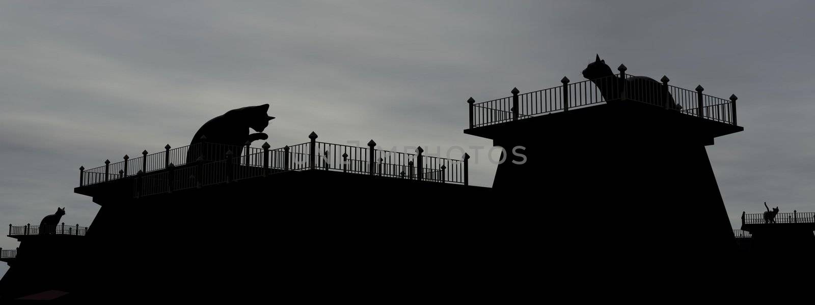 Cats on roofs by Elenaphotos21