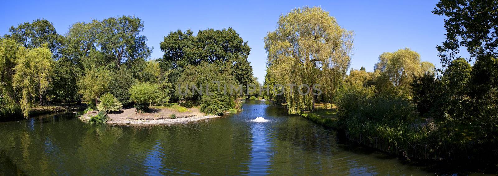 A panorama shot of Regent's Park in London.