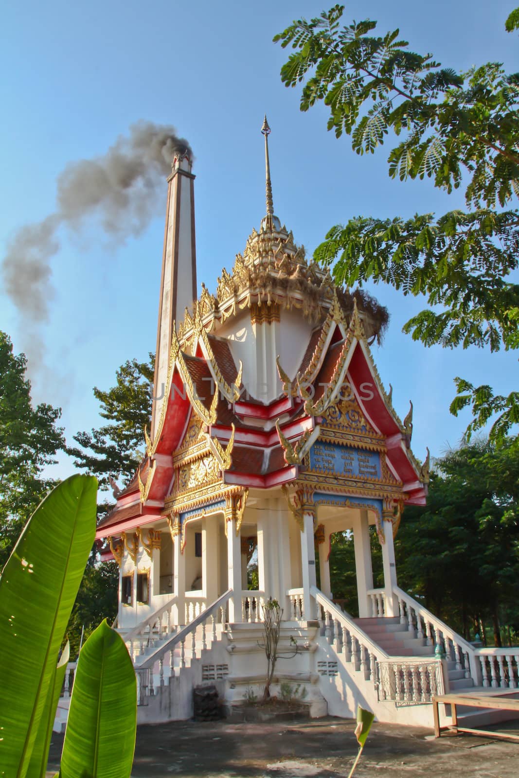 The cremation thai temple.