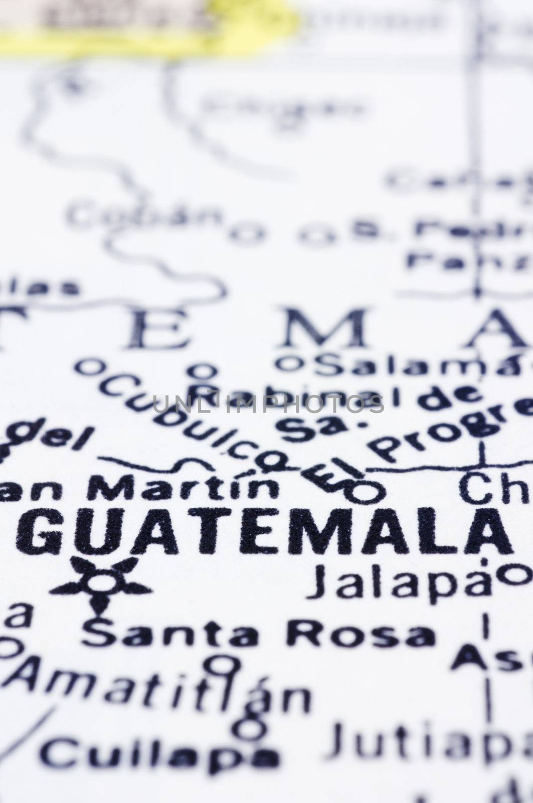 close up of Guatemala on map by mtkang