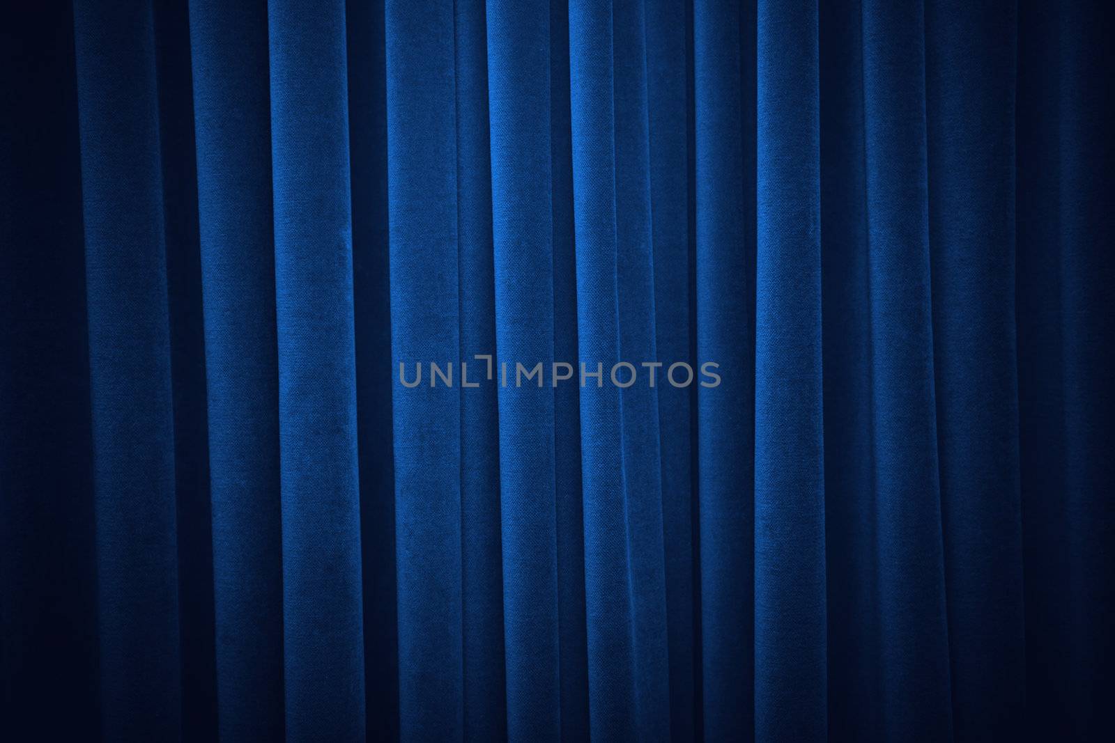 Blue curtain fade to dark