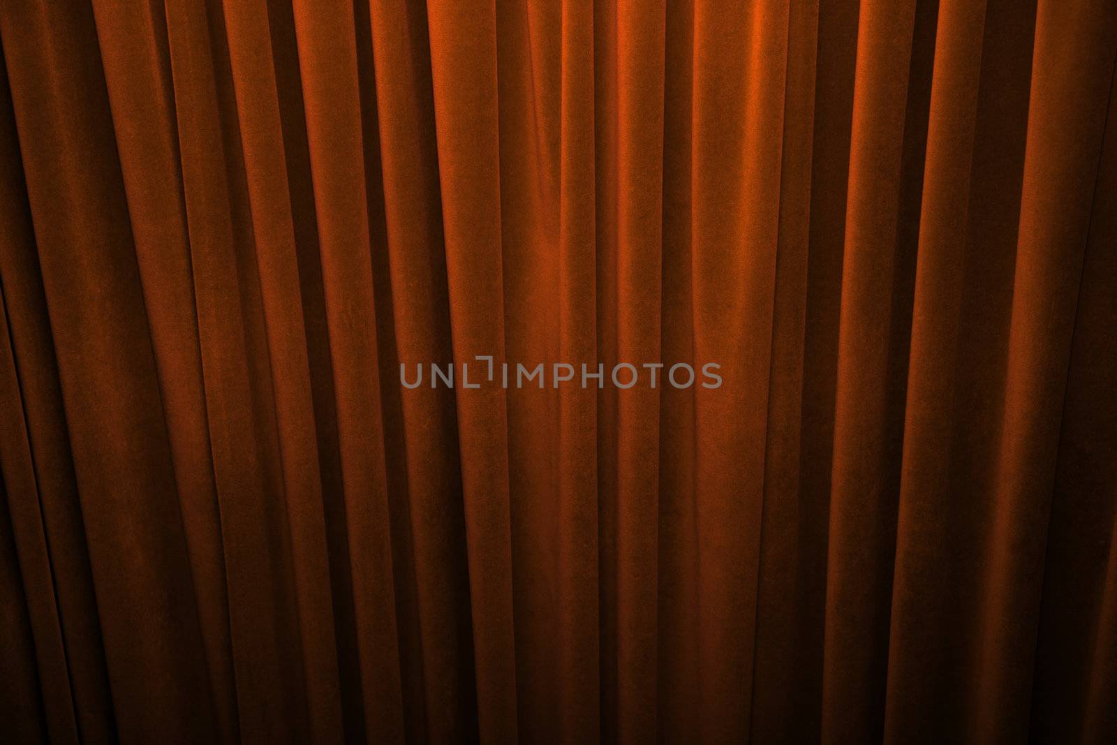 Orange curtain fade to dark