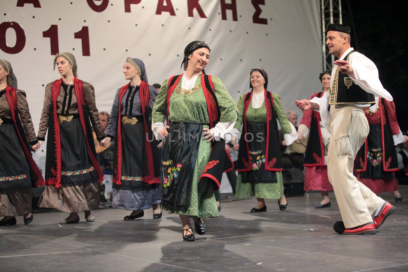 KOMOTINI, GREECE - MAY 13: Annual event ''Eleftheria'' with traditional dances of Thrace on May 13, 2011 in Komotini, Greece for the anniversary of liberation of the area from the turkish occupation.