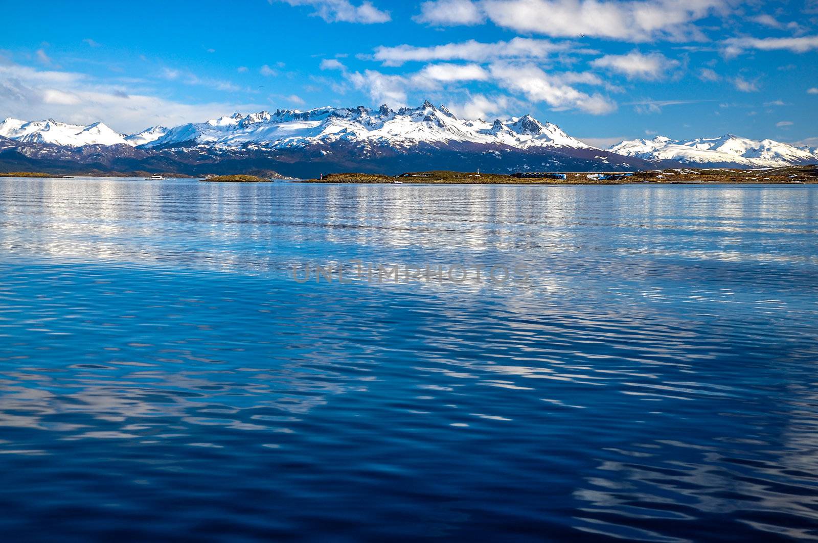 The mountains of Tierra del Fuego as seen from the Beagle Channel