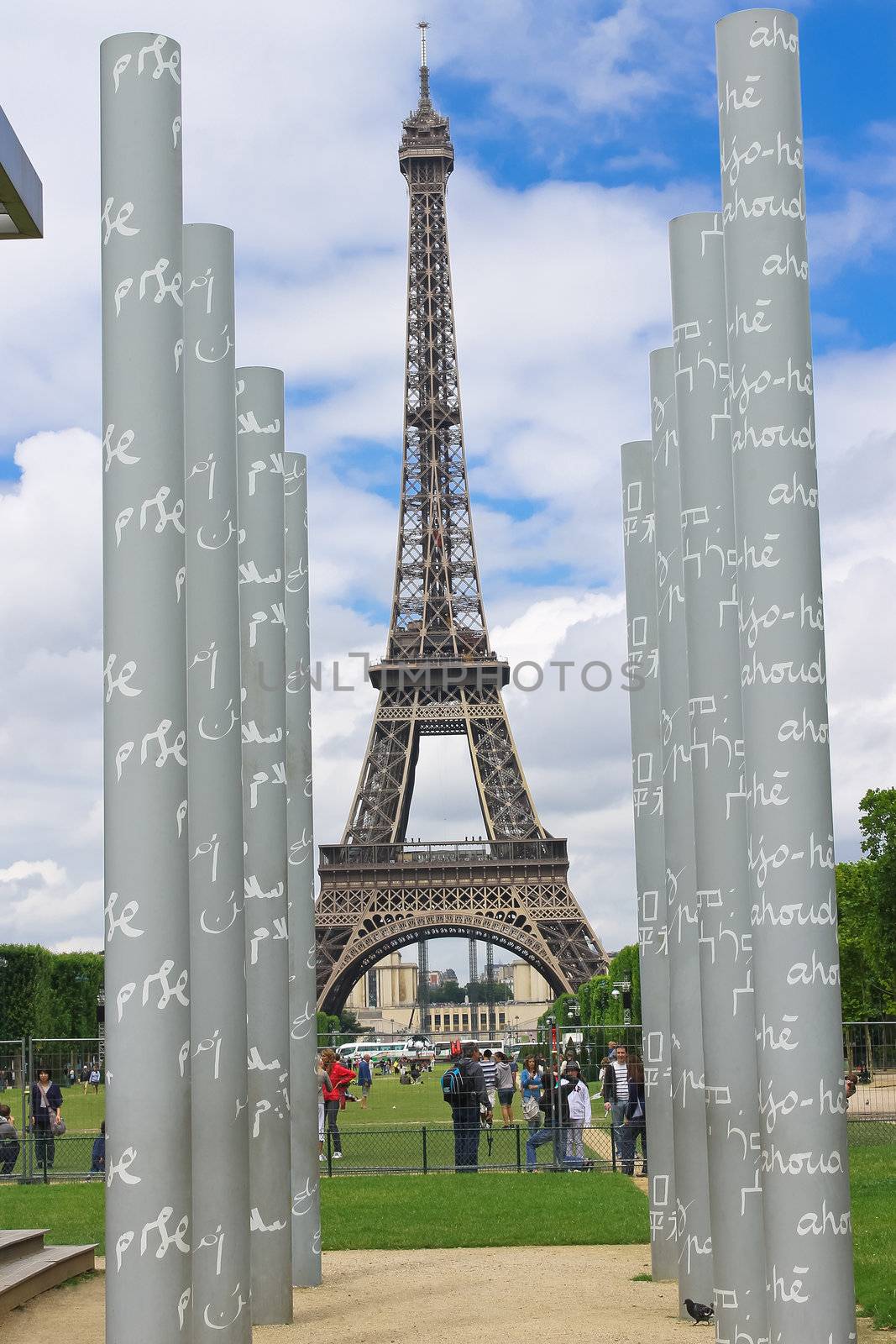 PARIS, FRANCE - JULY 10: Parisians and tourists on lawn Champs de Mars in Paris on July 10, 2012. France
Champ de Mars and the Eiffel Tower, one of the most visited places in Paris