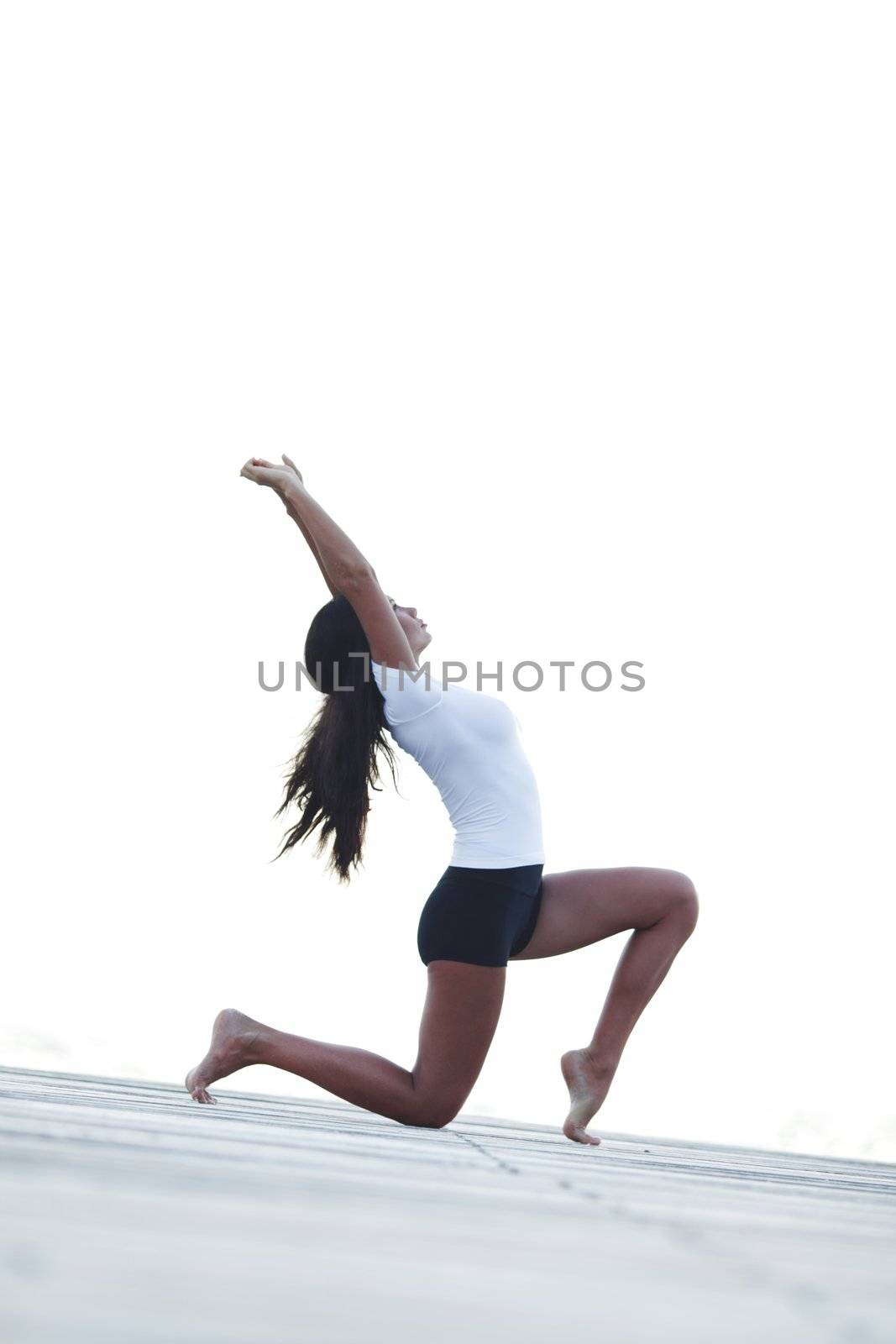 Yoga woman in sportswear isolated on white background