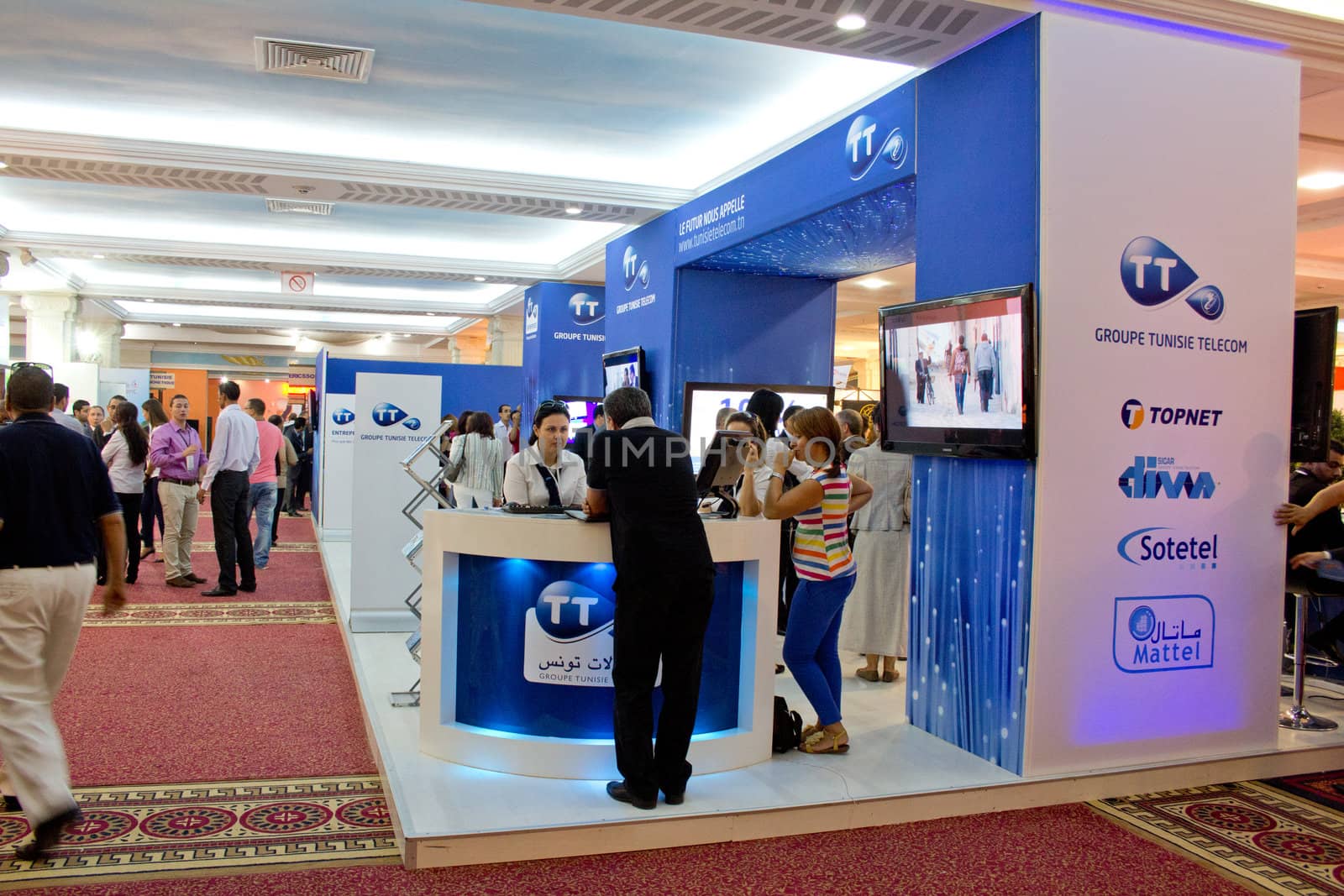 Hammamet – September 19: ICT4ALL Exibition held at the Congress and Exhibition Center of Medina-Hammamet in Yasmine Hammamet, Tunisia on September 19, 2012