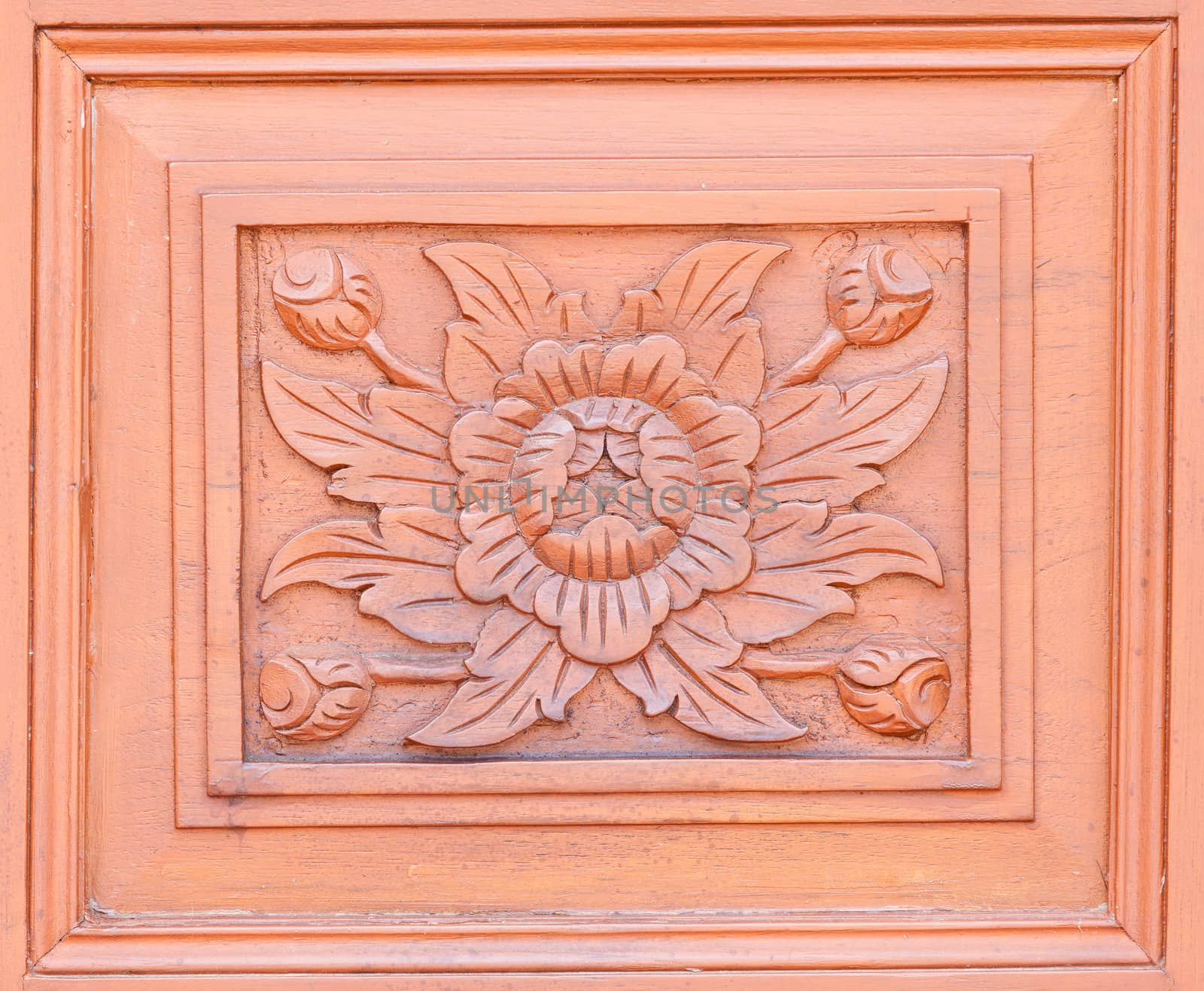 Carved pattern on wood, element of decor