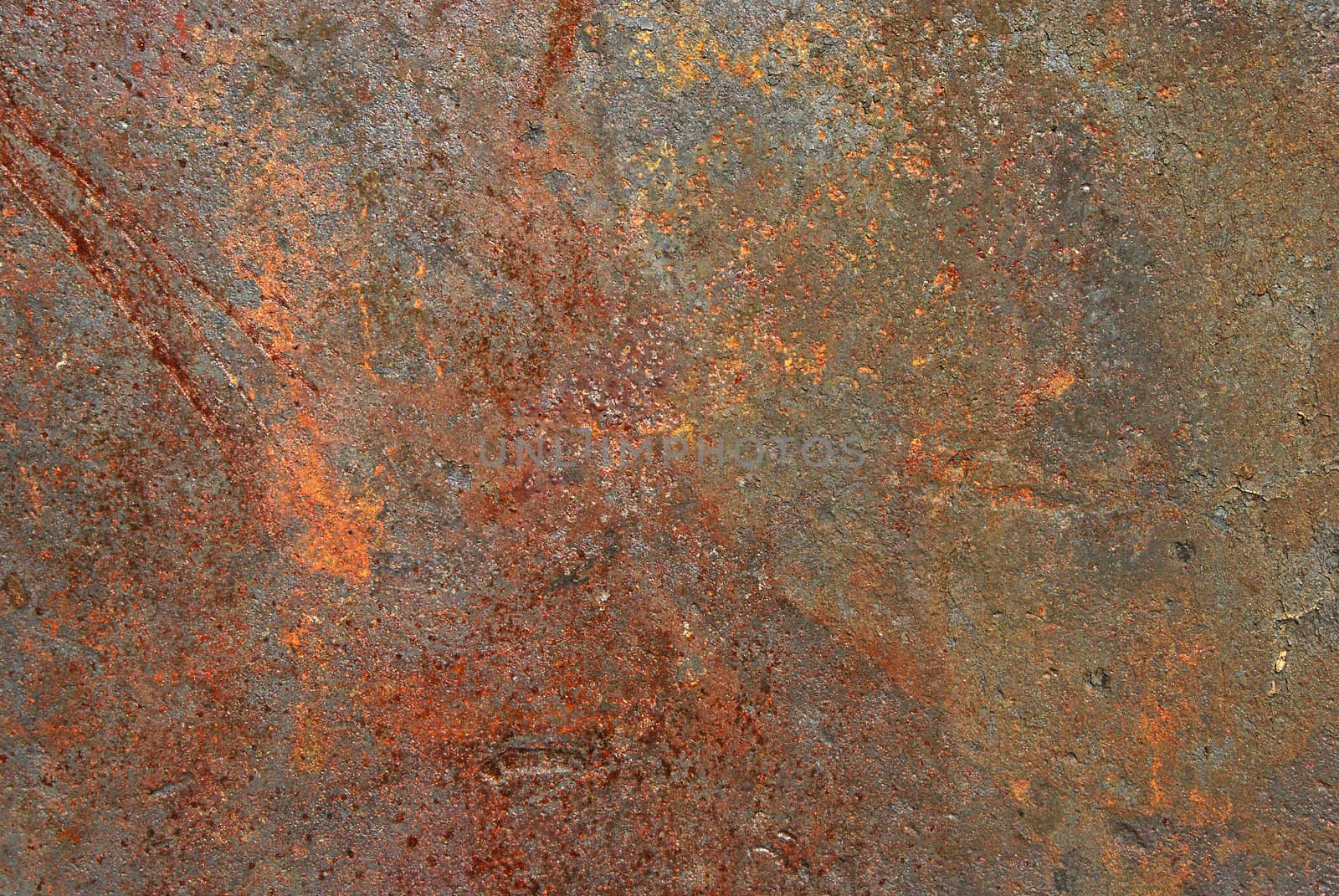 Rusty iron sheet surface close-up as background