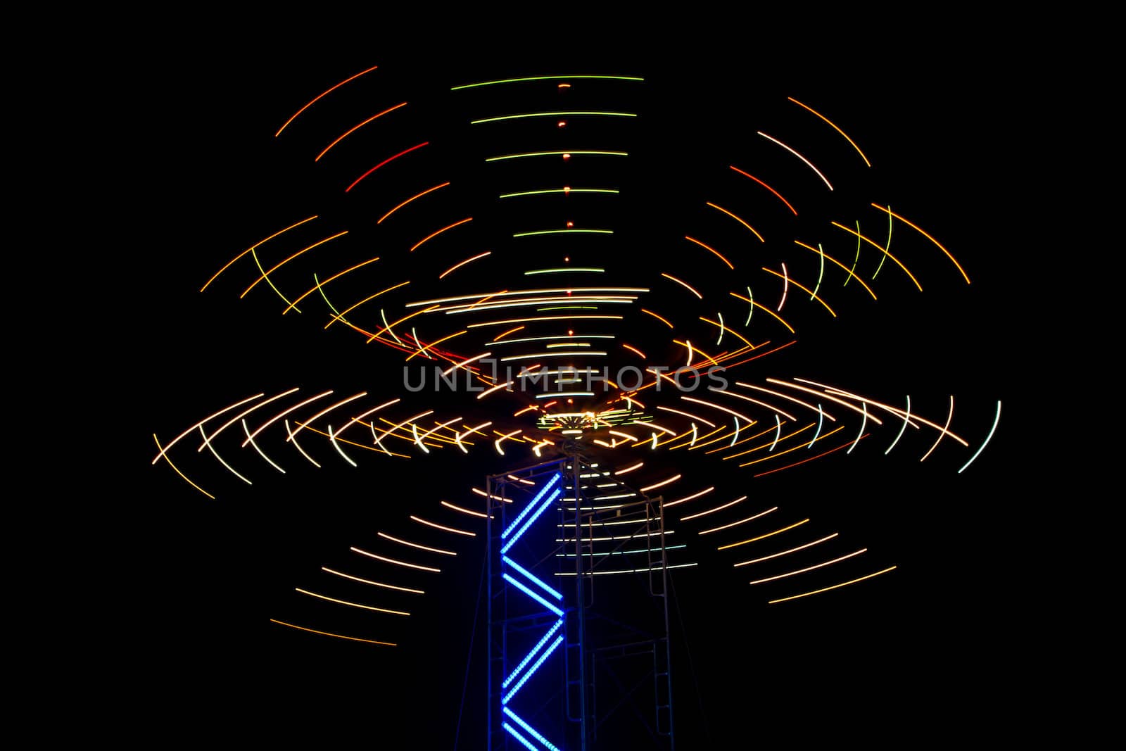 Long exposure of revolving light