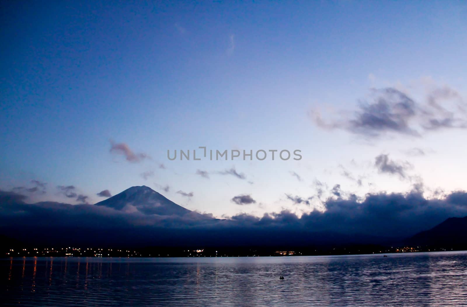 Mt Fuji in the night scene by gjeerawut