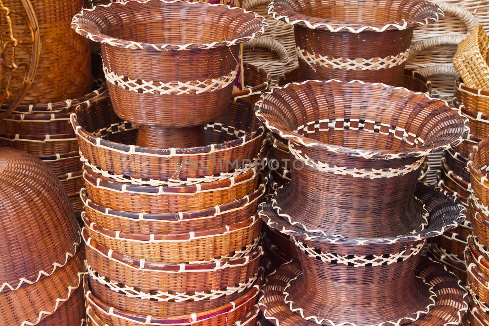 Bamboo basket in Indochina market, thailand