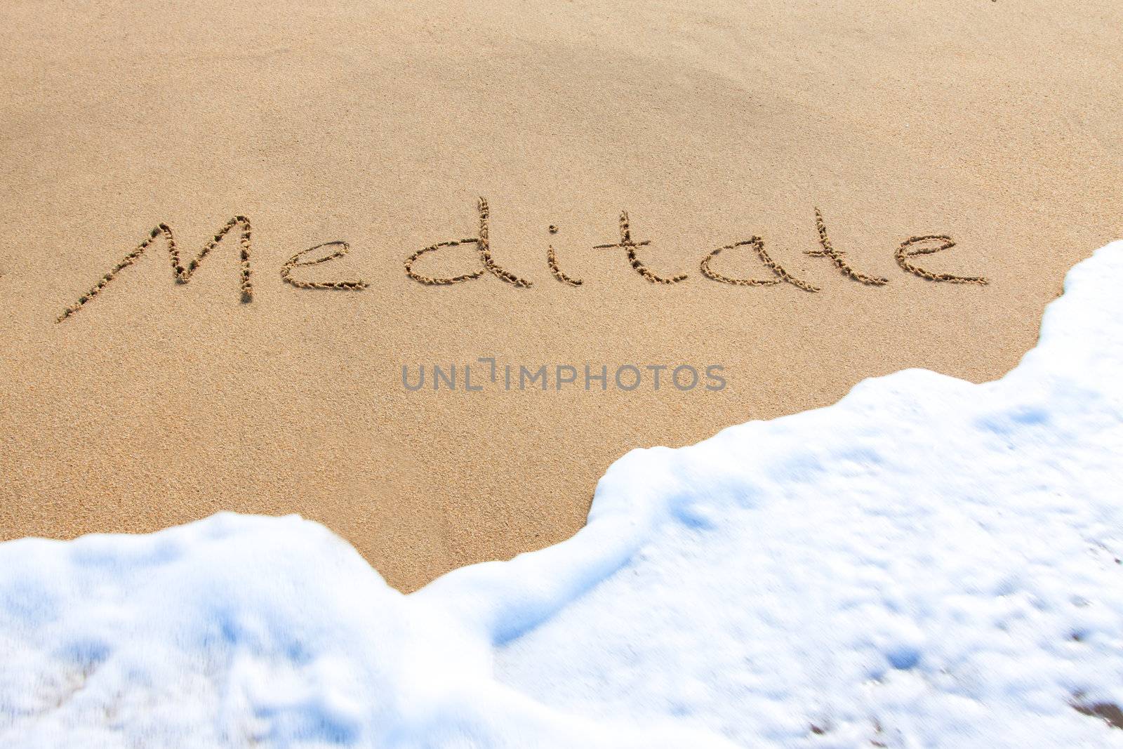 Meditate - written in the sand by Jaykayl