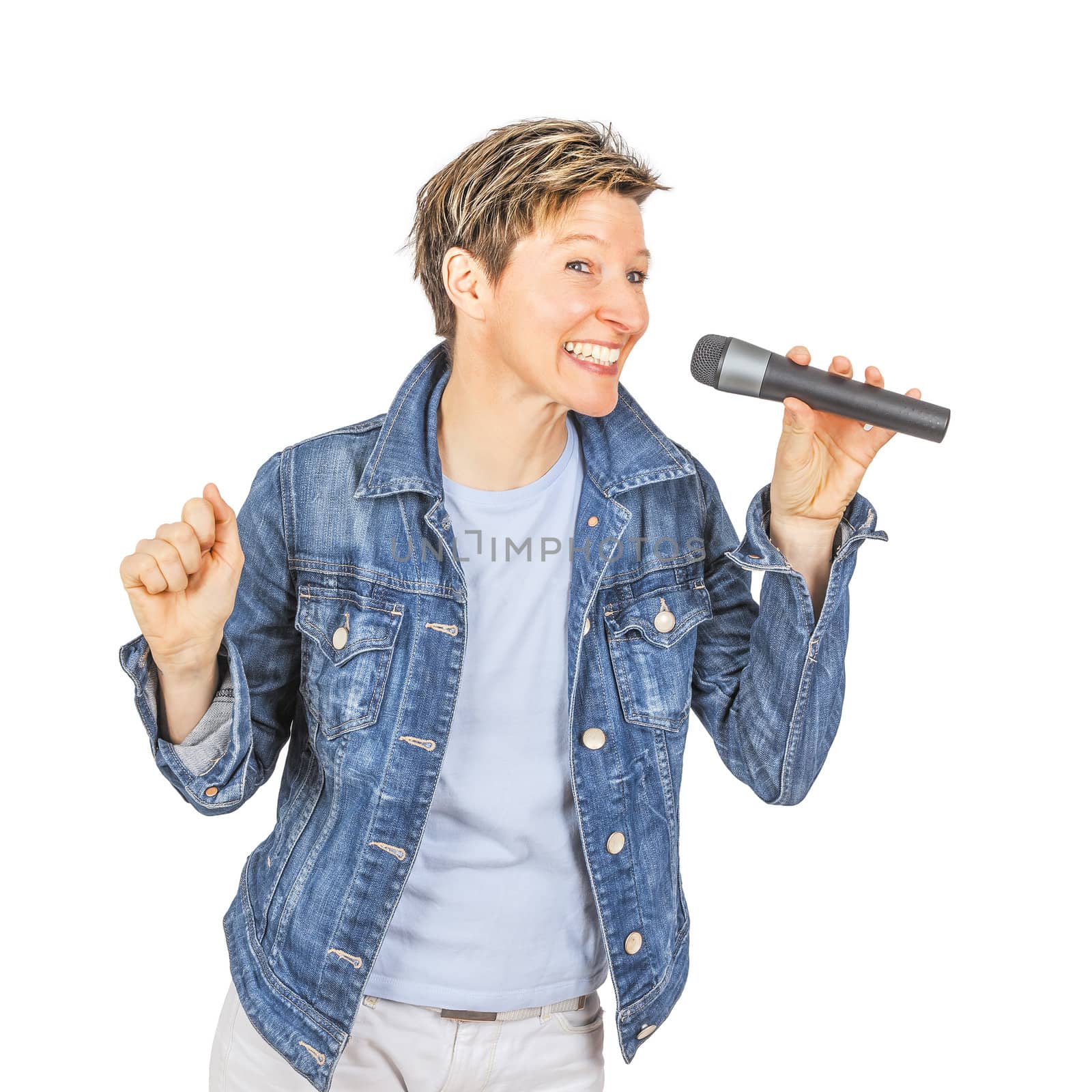 An image of a beautiful singing women