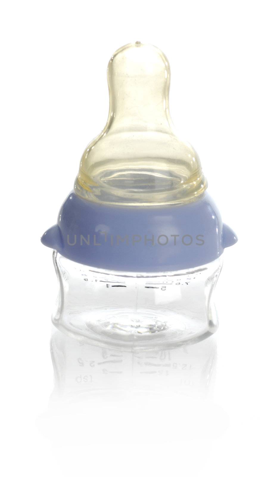 plastic baby bottle isolated on white background 
