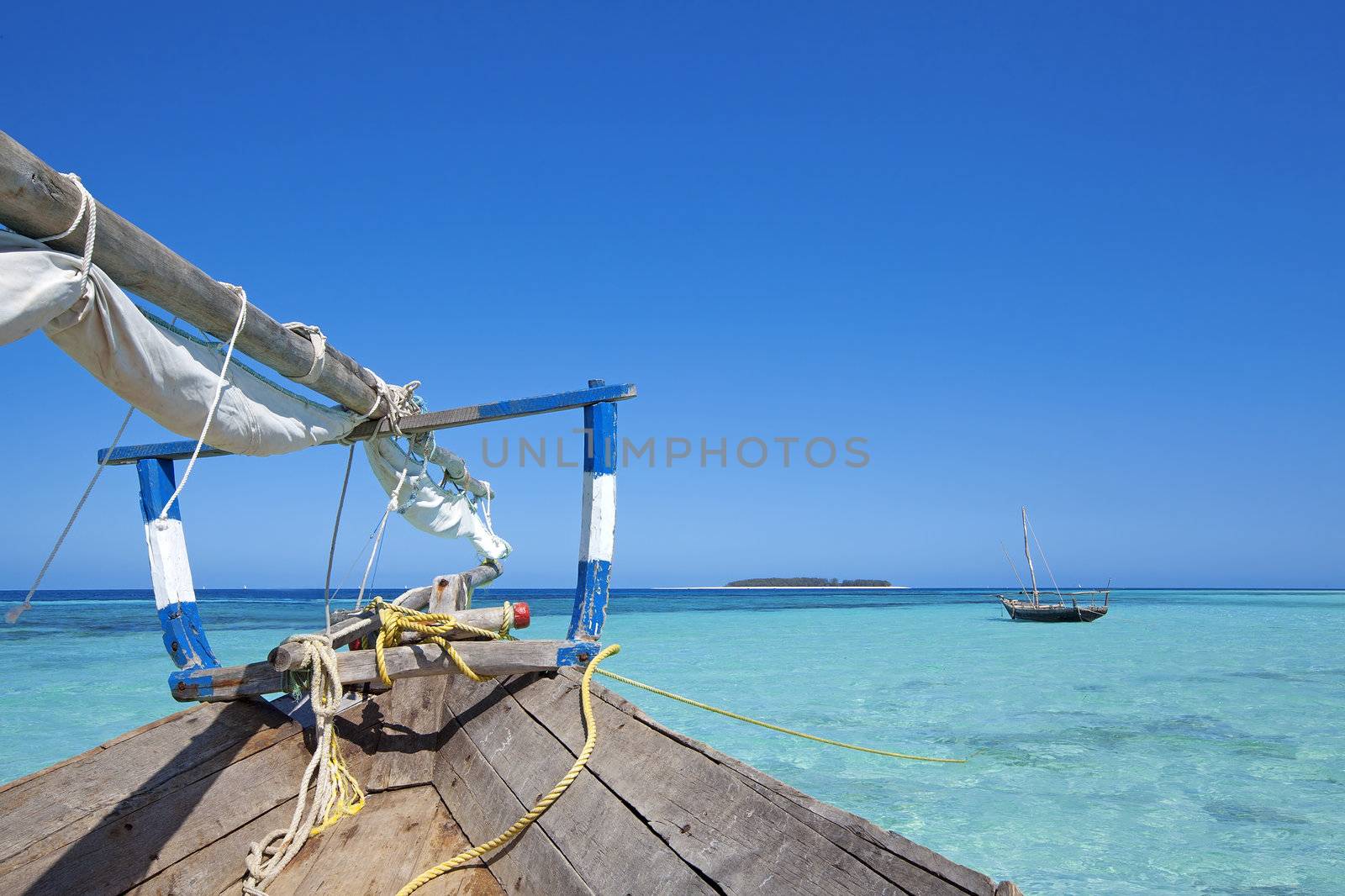 Crystal clear waters at Zanzibar beach in Tanzania