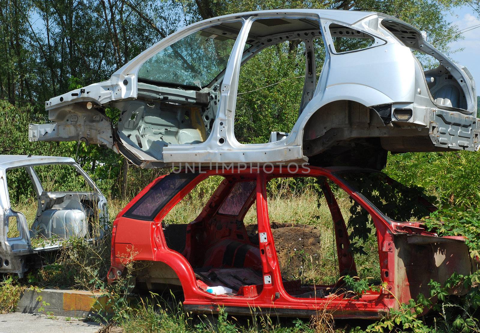 Automobile morgue cars frames red, white, as background