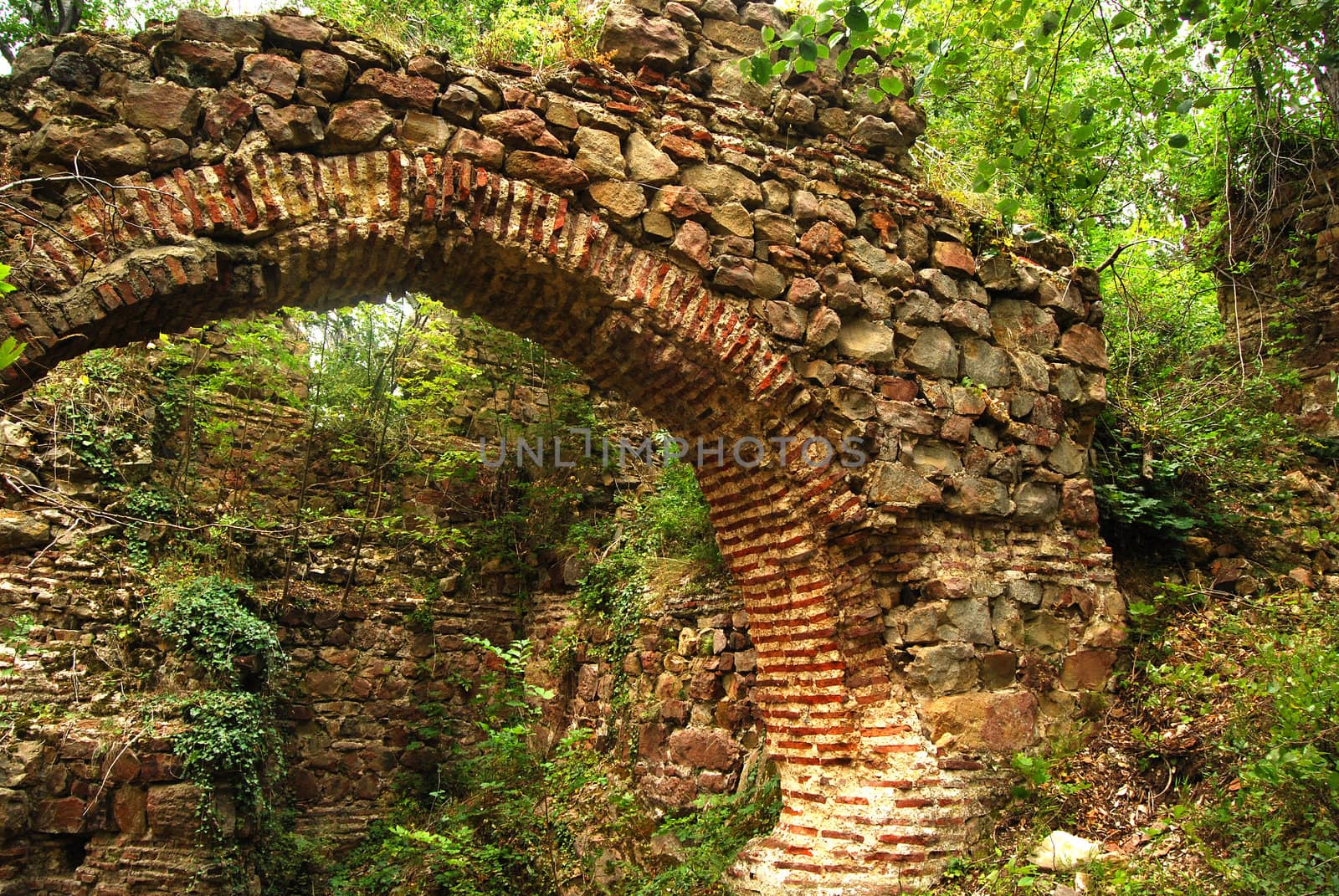Ancient roman Balkan fortress arch by varbenov