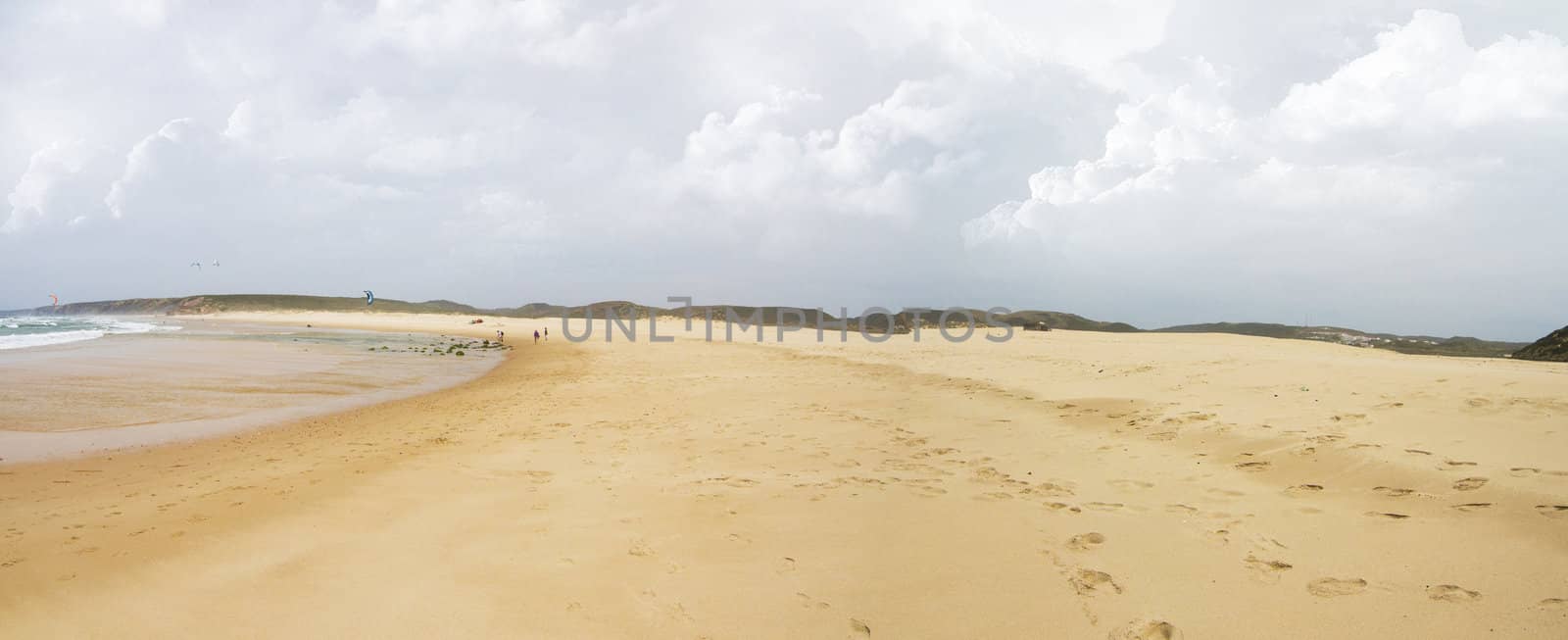 Beautiful view of the isolated beaches of Sagres, located in the Algarve, Portugal.
