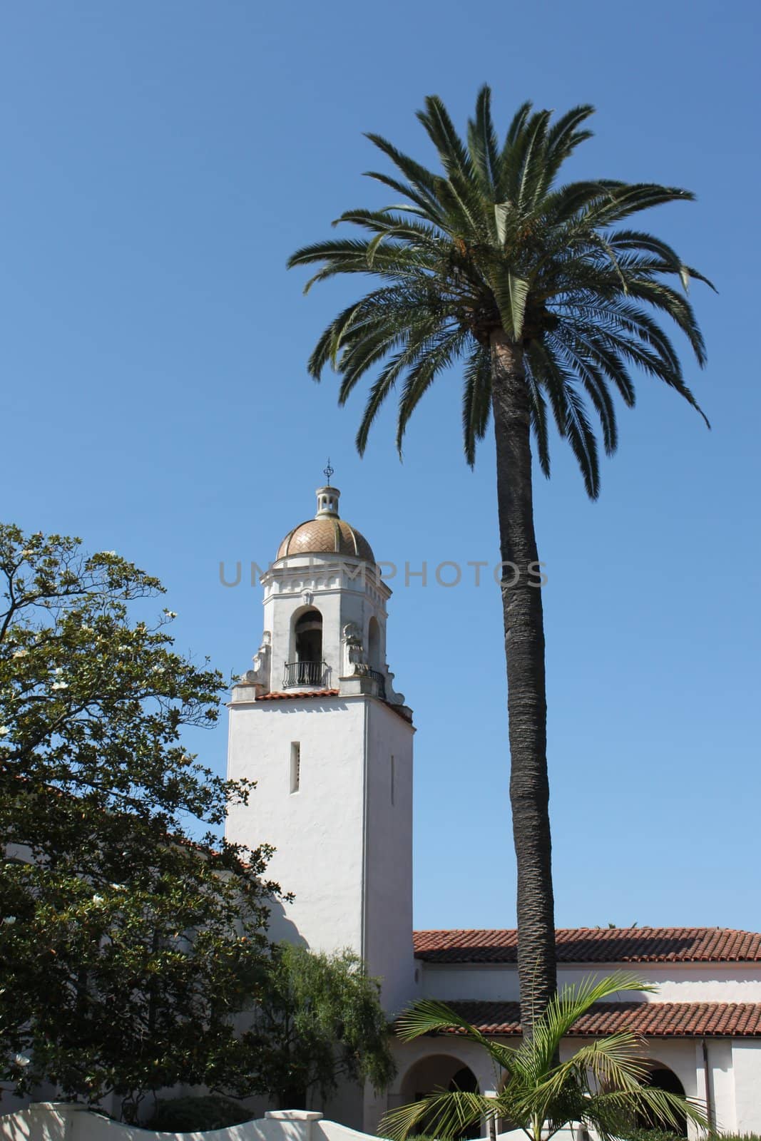 The historical Unitarian Society of Santa Barbara Church.