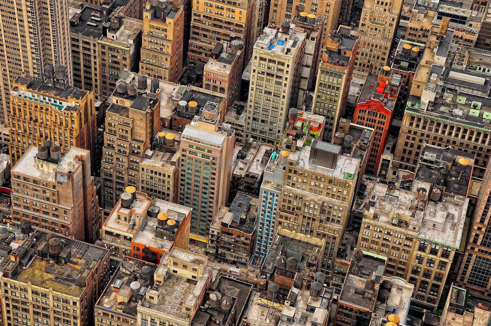 New York streets bird's view, Manhattan, New York, USA