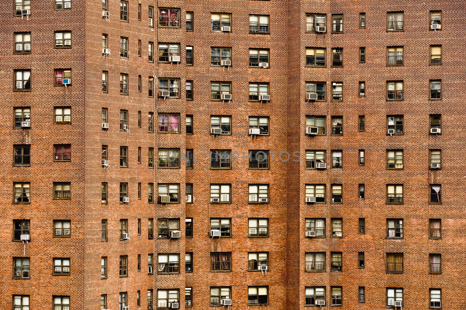 Residential building wall with the windows, New York, USA