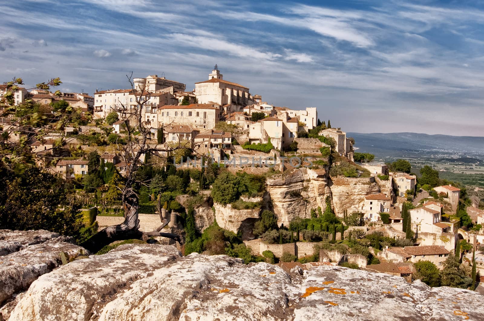 Provence village Gordes scenic overlook, France