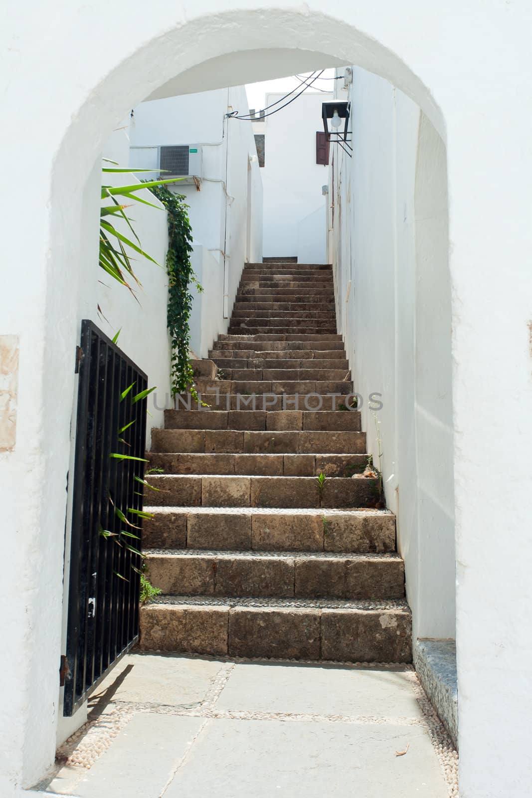 Gate of street in Rhodes, Greece