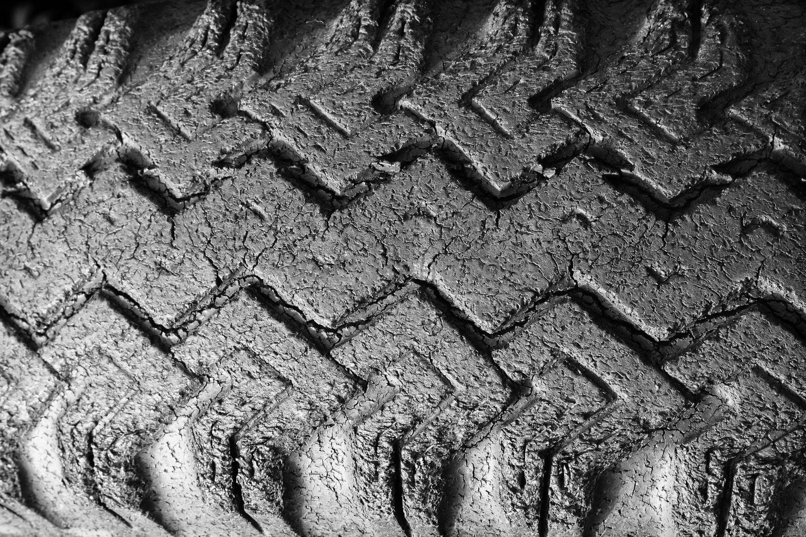 Badly Cracked Tire Tread by wolterk