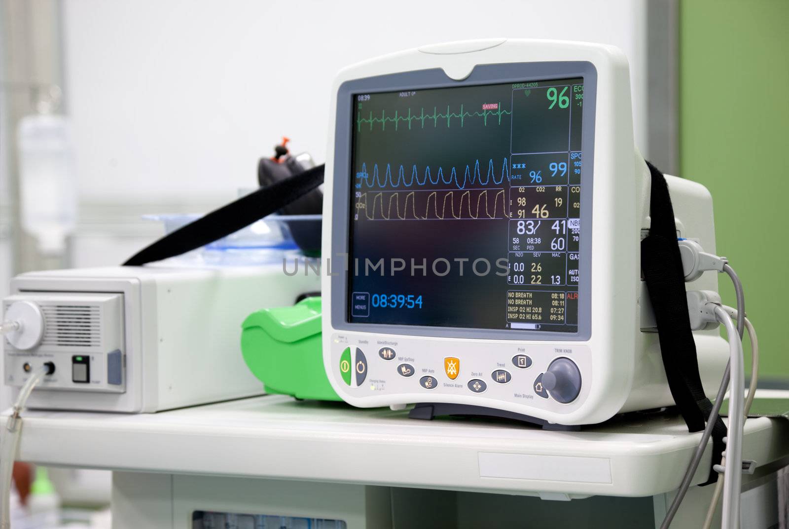 Cardiogram monitor in operation room
