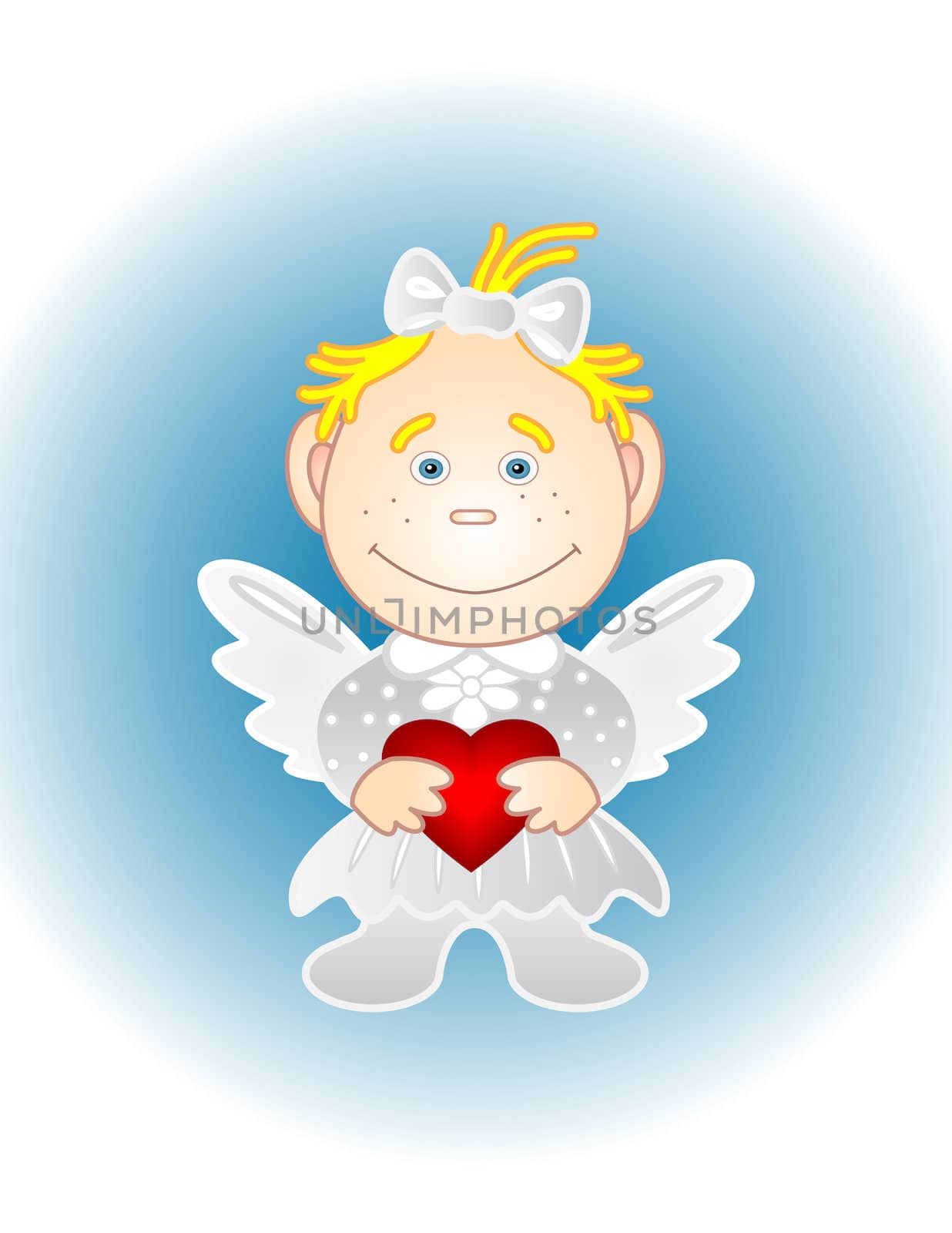 Girl angel with valentine heart by alexcoolok