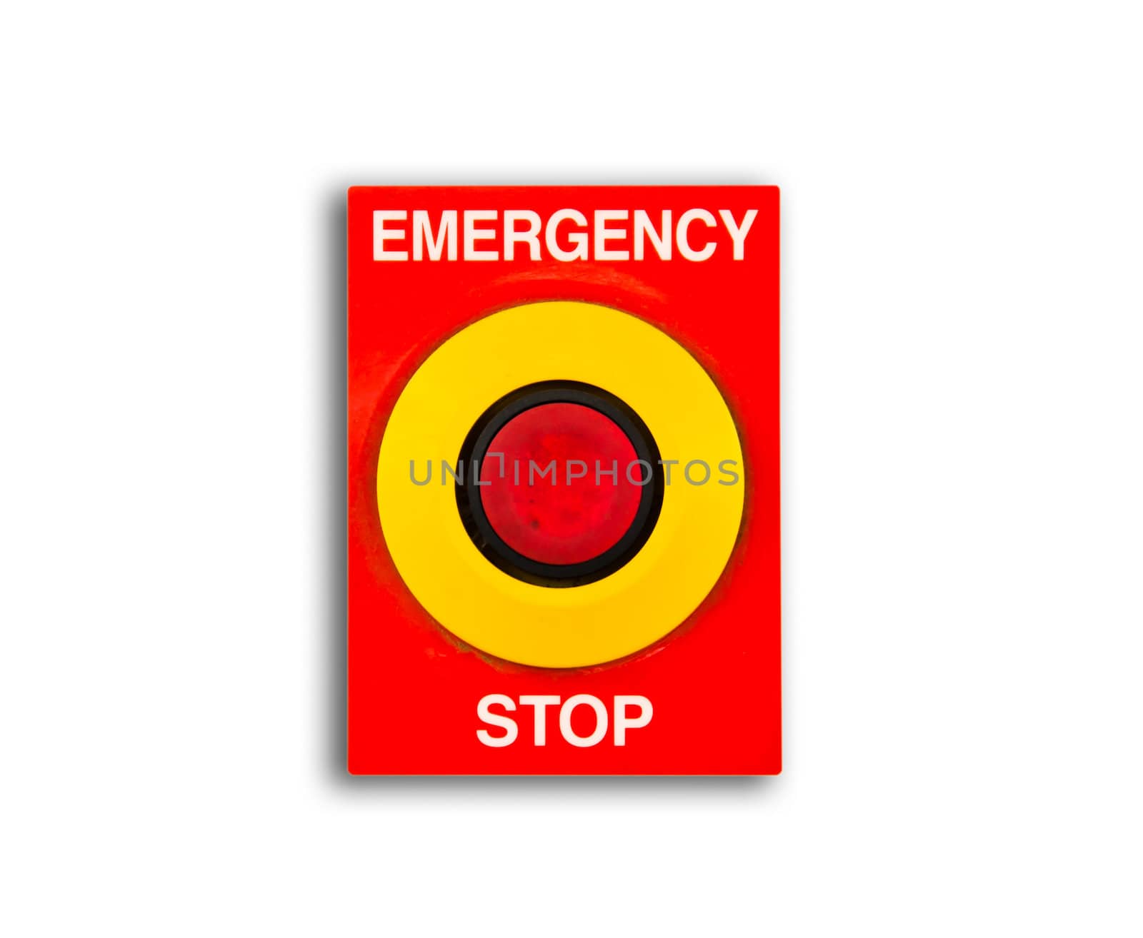 Emergency and stop isolated on white background