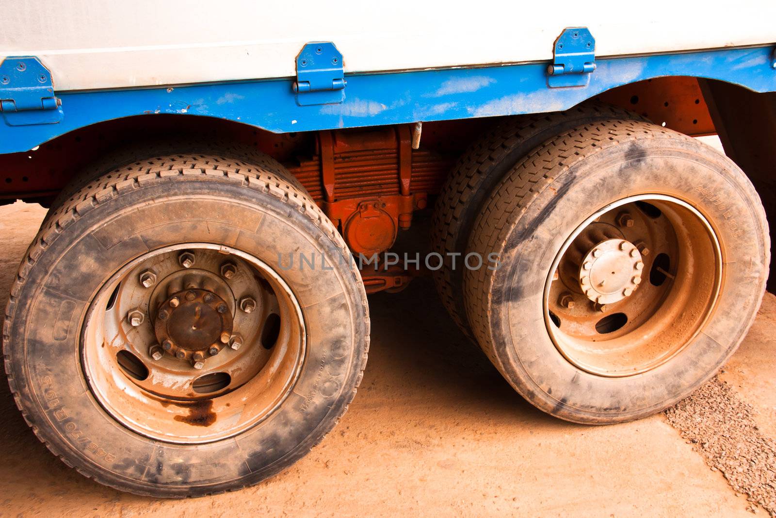truck tire.  by Theeraphon