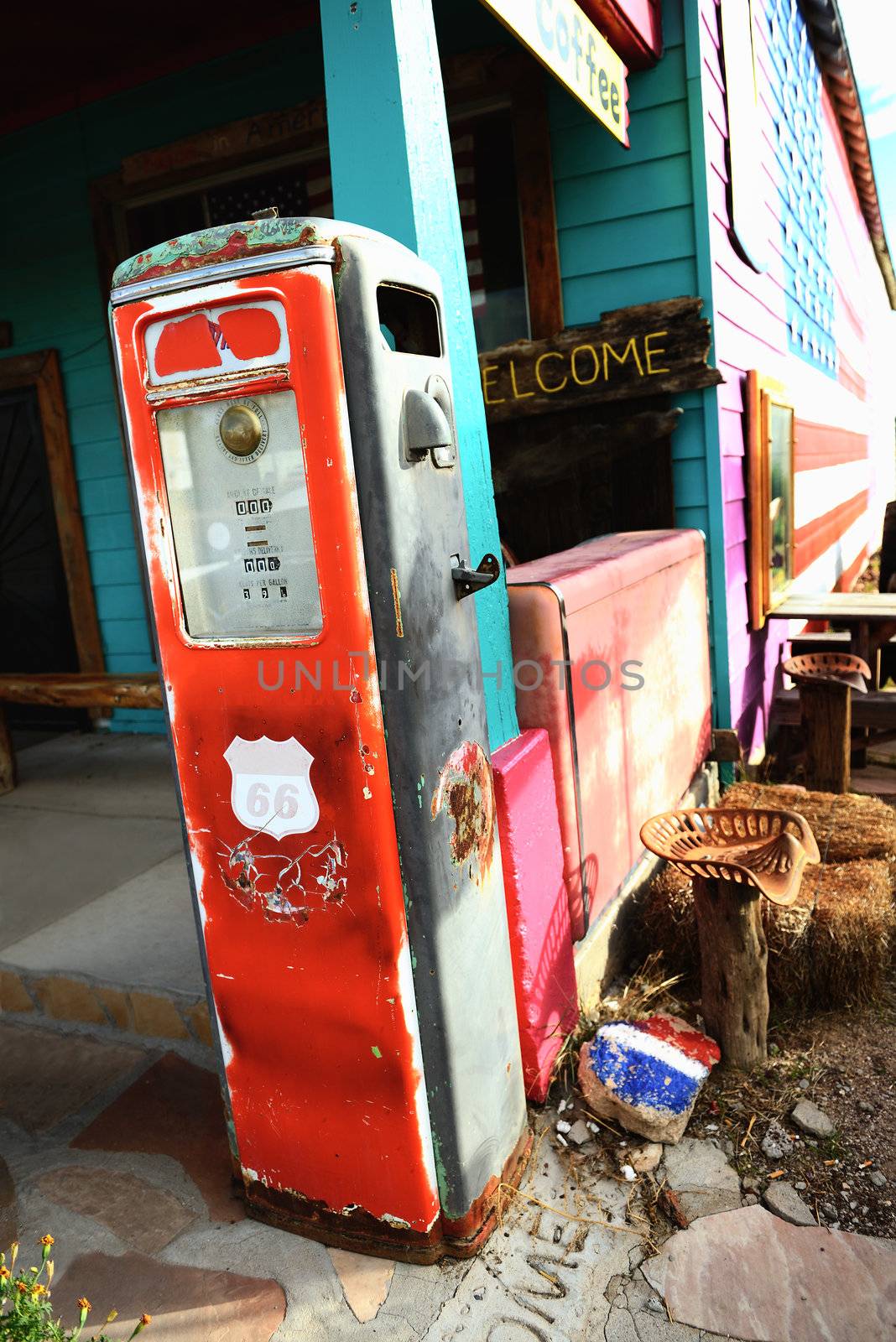 fuel station on the famous sixty six road