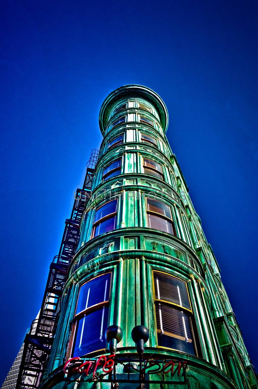Columbus Tower, San Francisco, HDR processed image