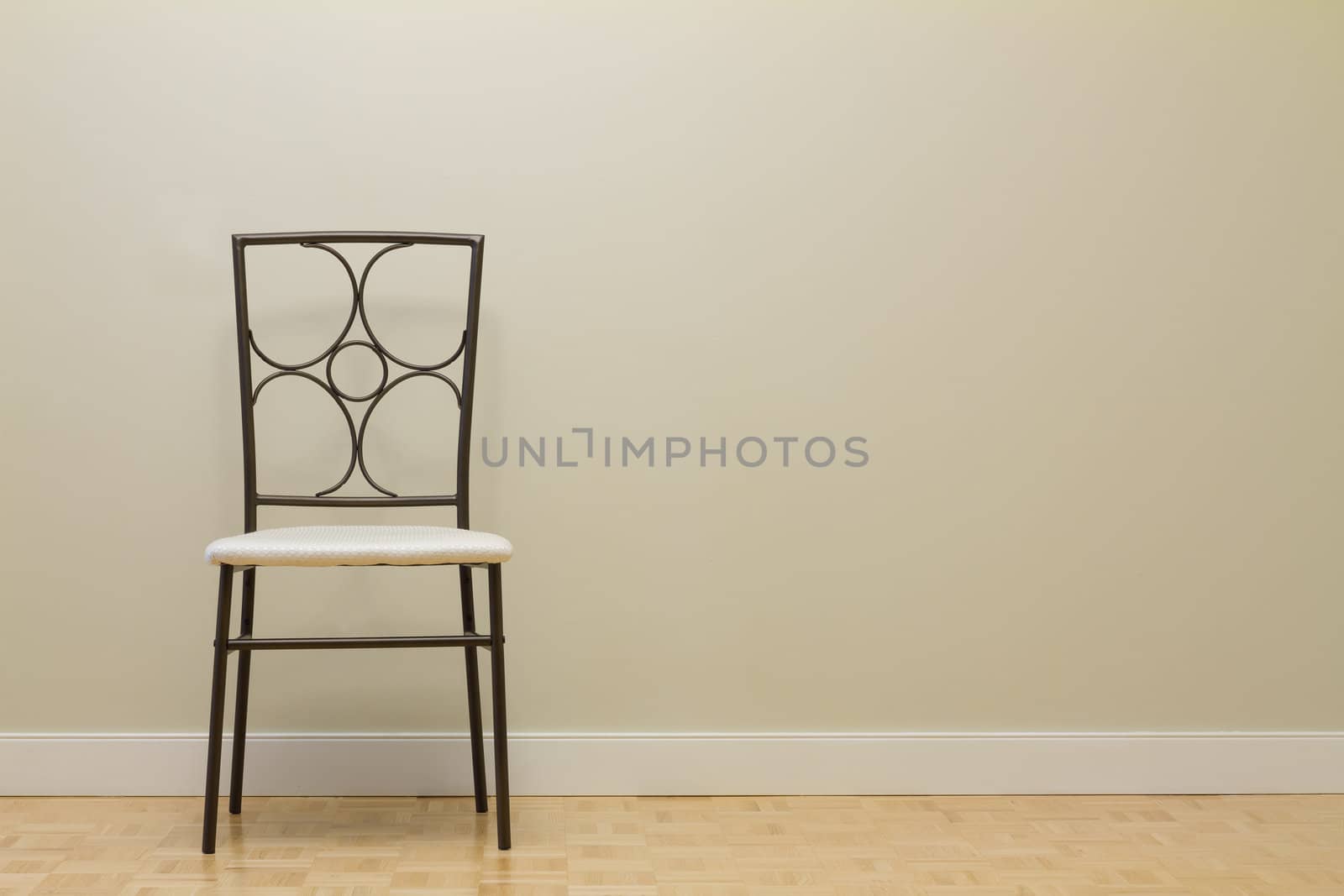 Chair against wall in a new apartment