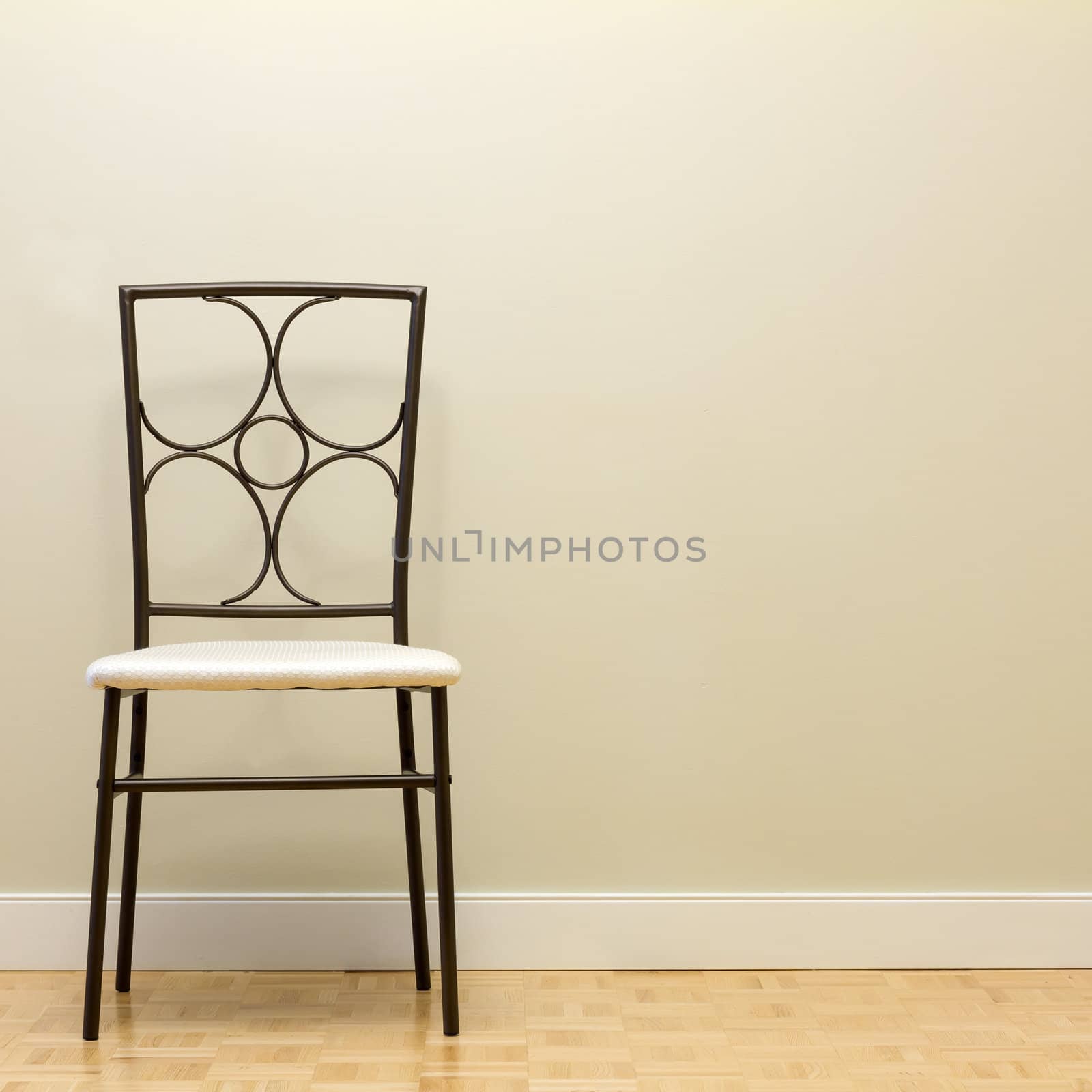 Chair against wall in a new apartment