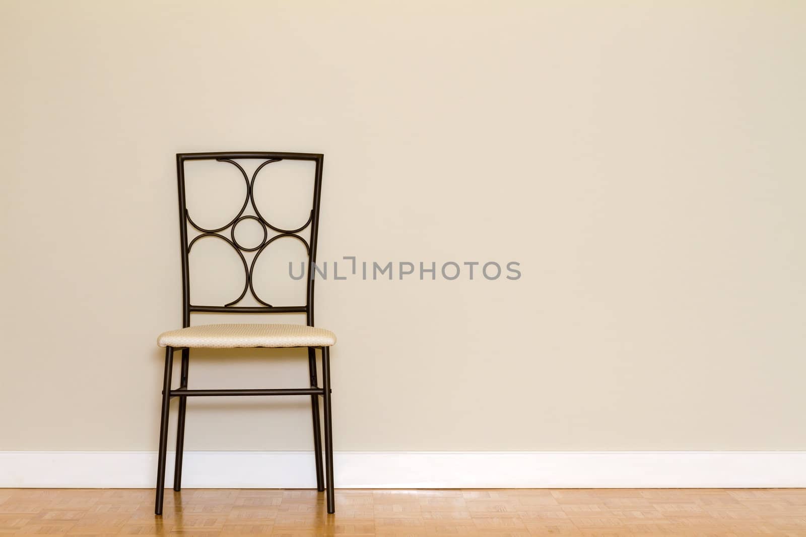 Chair against wall in a new apartment