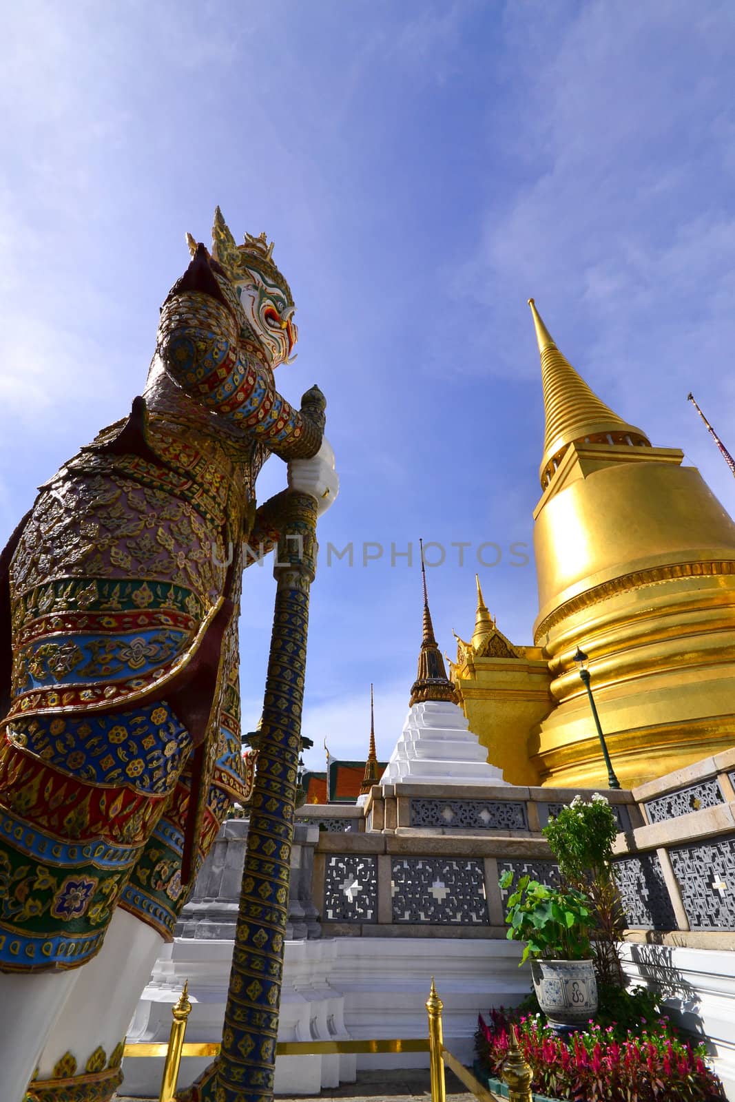 Giant sculpture in Wat Phra Kaew in thailand