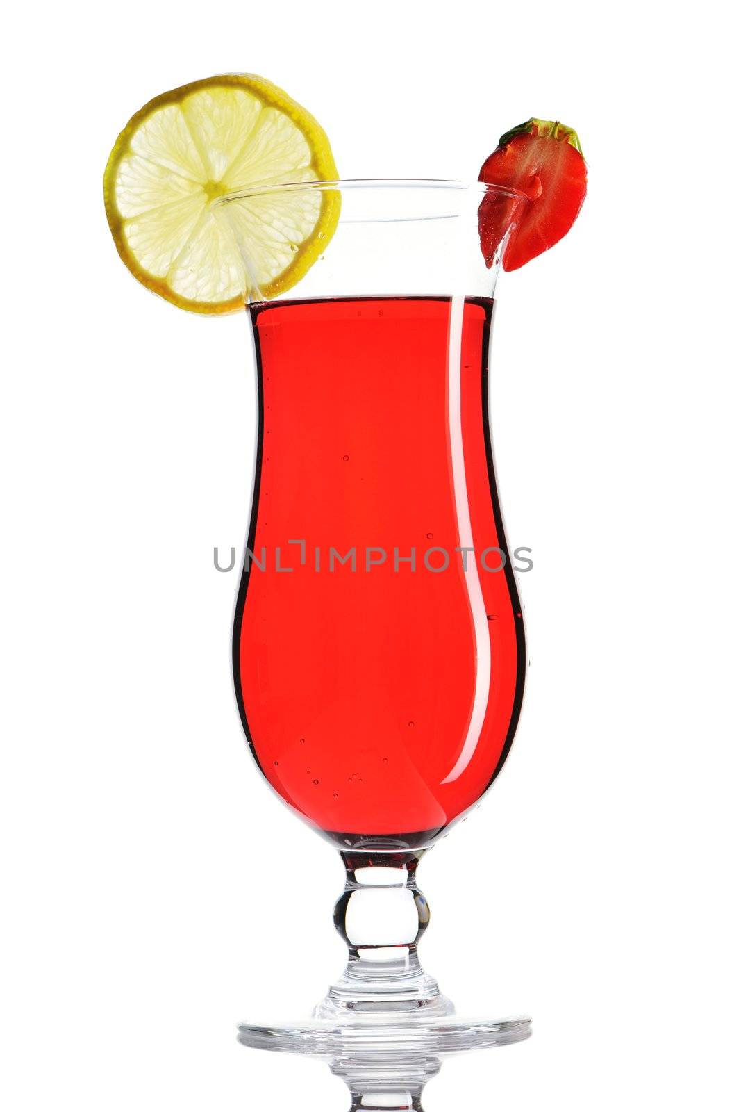 Hurricane cocktail isolated on white