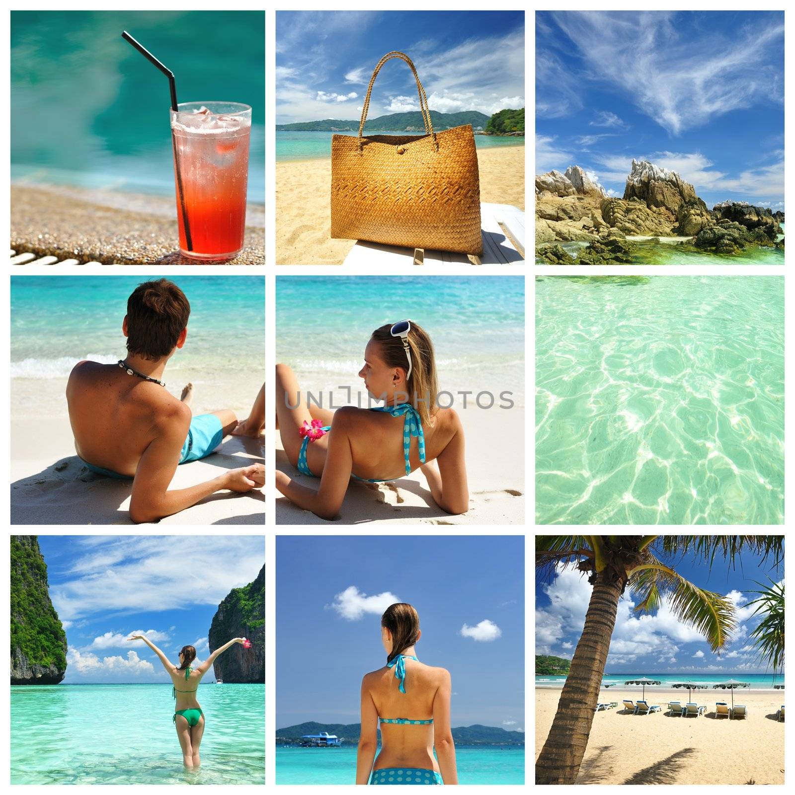Collage made with beautiful tropical resort shots